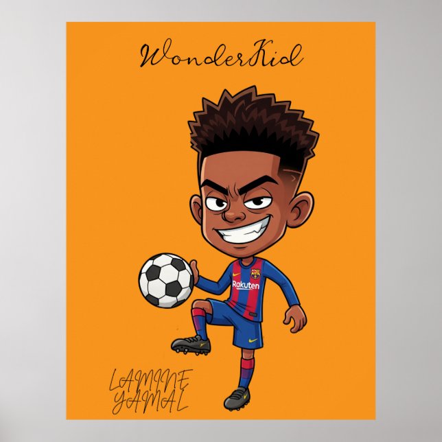 Personalised Lamine Yamal Football Star Poster (Front)