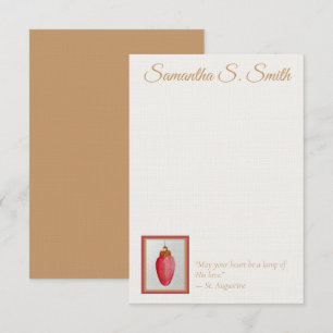 Personalised Lamp of Love Flat Note Card