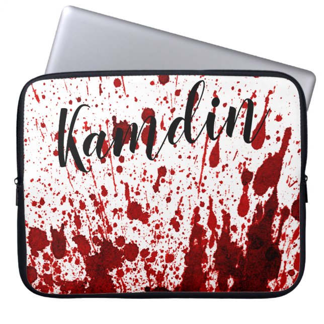 Personalised Laptop Case Blood Splatter Vampire Go (Front)