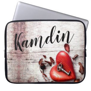 Personalised Laptop Case Country Wood Key to my He