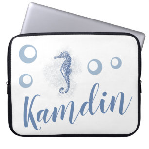 Personalised Laptop Case Seahorse Ocean Beach
