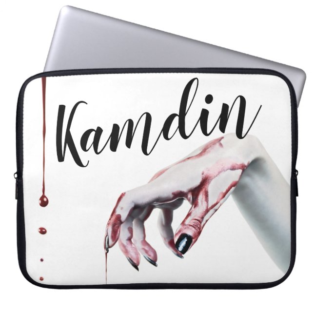 Personalised Laptop Case zombie blood drip vampire (Front)