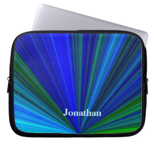 Personalised Laptop Computer Sleeve Blue Starburst