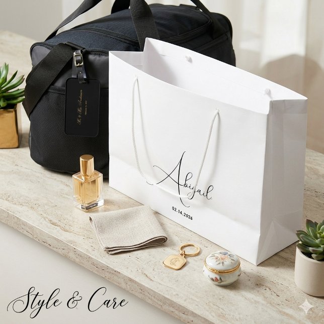 Personalised Large Gift Bag Custom Name and Date (Personalized Large Gift Bag Custom Name and Date)