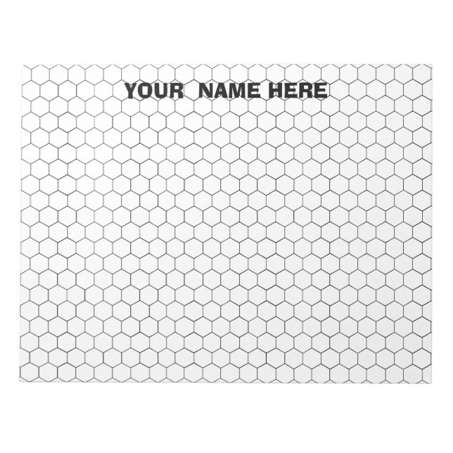 Personalised Large Hexagon Graph Paper Notepad (Front)