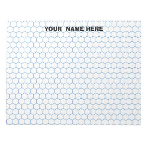 Personalised Large Hexagon Graph Paper Notepad