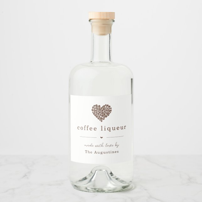 Personalised Large Homemade Coffee Liqueur Label (Front)