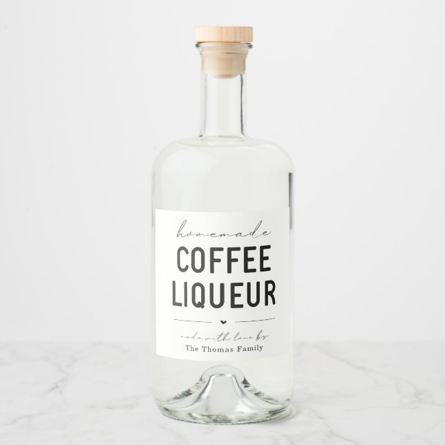 Personalised Large Homemade Coffee Liqueur Label (Front)