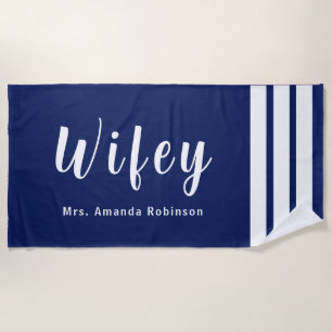 Personalised Large Wifey Beach Towel