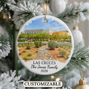 Personalised Las Cruces, Custom New Mexico Ceramic Ornament