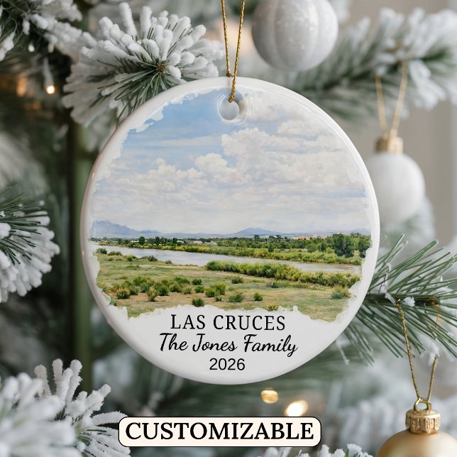 Personalised Las Cruces, Custom New Mexico Ceramic Ornament (Creator Uploaded)