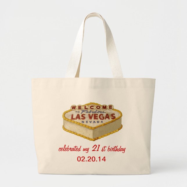 Personalised Las Vegas 21st Birthday Tote Bag (Front)
