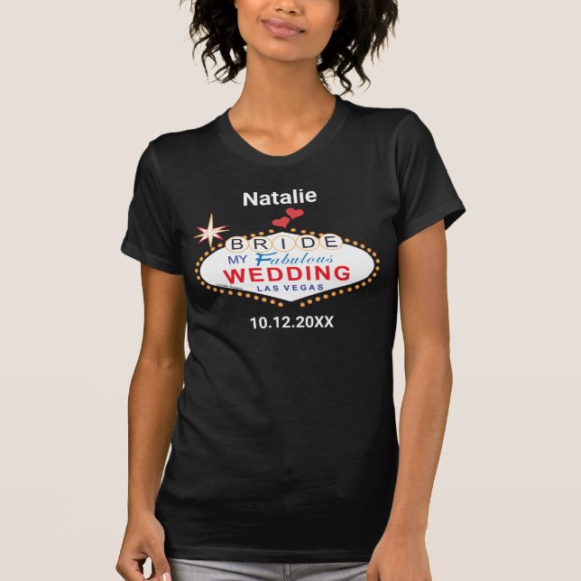Personalised Las Vegas Bride Wedding T-Shirt (Front)