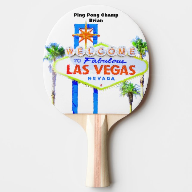 Personalised Las Vegas Champion Ping Pong Paddle (Front)