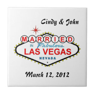 Personalised Las Vegas Married in Las Vegas Tile
