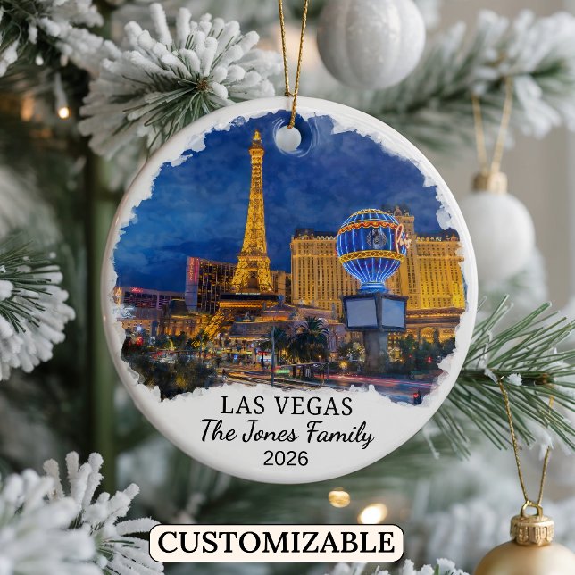 Personalised Las Vegas Ornament, Custom Nevada Ceramic Ornament (Creator Uploaded)