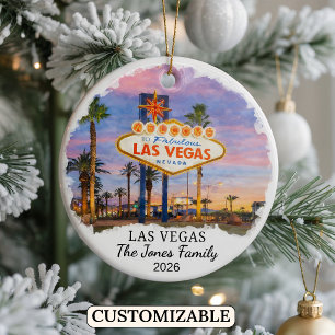 Personalised Las Vegas Ornament, Custom Nevada Ceramic Ornament