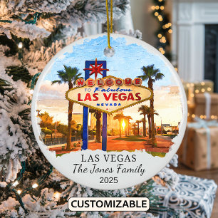 Personalised Las Vegas Ornament, Nevada Ceramic Ornament