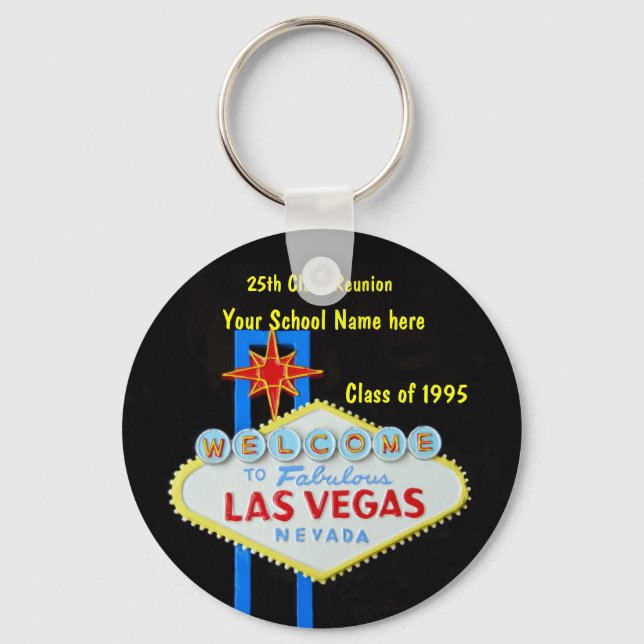 Personalised Las Vegas Sign Party Favour Key Ring (Front)