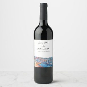Personalised Las Vegas Skyline Wine Label
