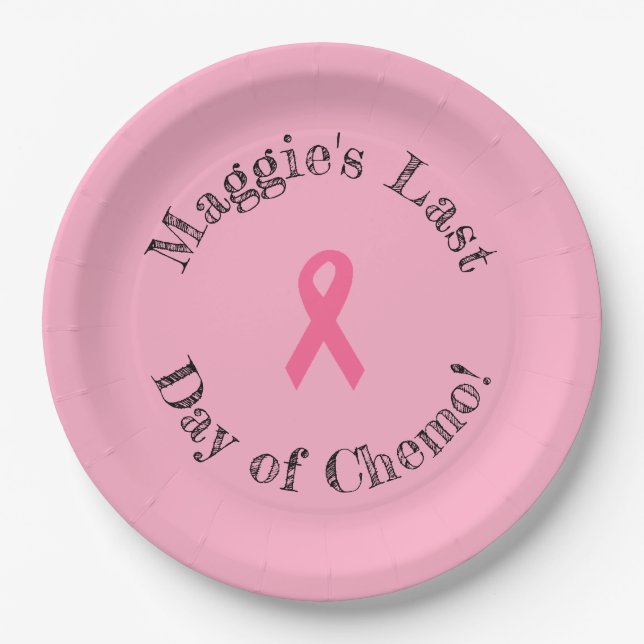 Personalised "Last Day of Chemo" Paper Plates (Front)