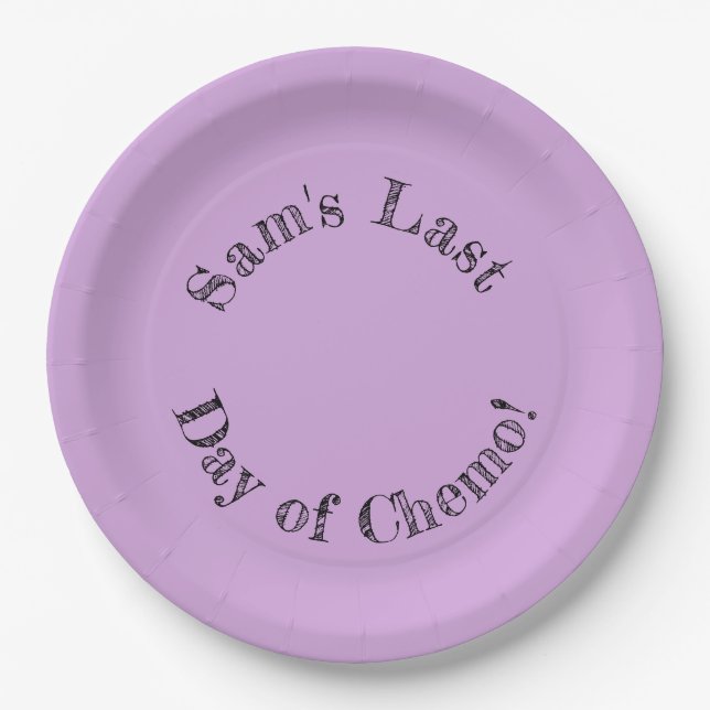 Personalised "Last Day of Chemo" Paper Plates (Front)