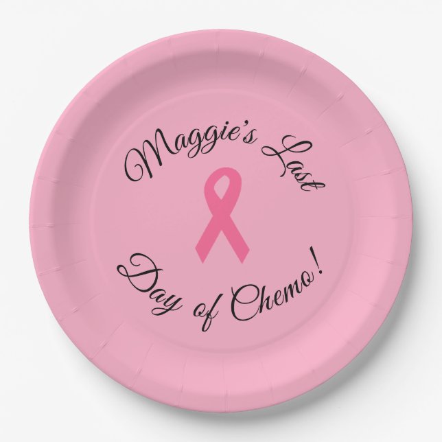Personalised "Last Day of Chemo" Paper Plates (Front)