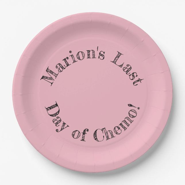 Personalised "Last Day of Chemo" Paper Plates (Front)