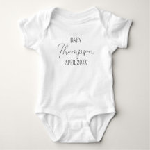 Personalised Last Name Announcement Baby Bodysuit