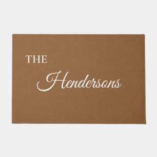 Personalised Last Name Door Mat in Beige
