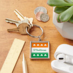 Personalised Last Name Ireland Flag Colours Key Ring<br><div class="desc">Show your Irish pride with a custom monogrammed keychain! Design features a tricolor striped design with the liking of the national flag of Ireland,  in traditional Irish colours of green,  white,  and orange. Lucky shamrock clovers accent the design. Personalise the classic custom text with your first or last name.</div>