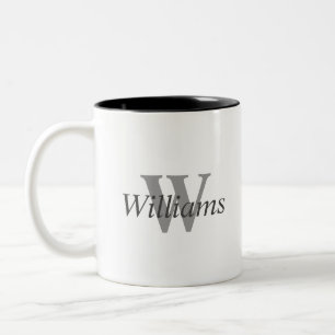 Personalised Last Name Monogram Coffee Mug