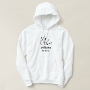 Personalised Last Name Mr & Mrs Wedding Couple  Hoodie