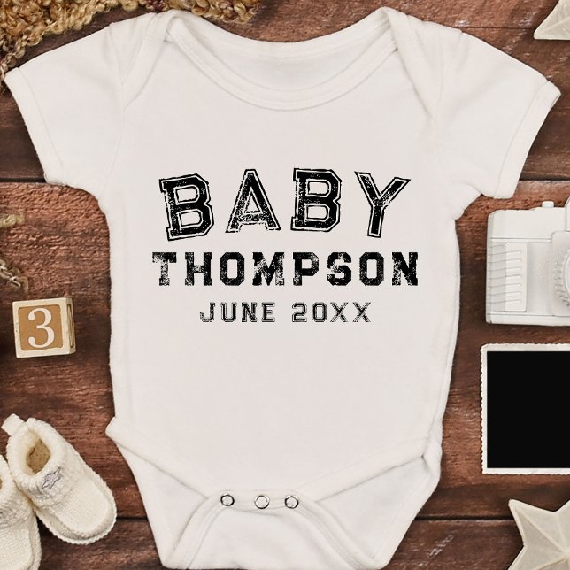 Personalised Last Name or First Name Announcement Baby Bodysuit (Creator Uploaded)
