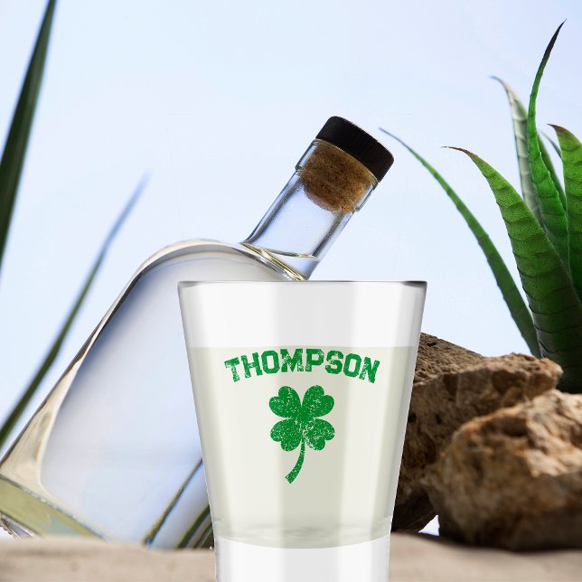 Personalised Last Name St Patrick's Day Party Shot Glass (Creator Uploaded)