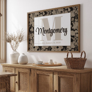Personalised Last Name Wall Art Print Est Gift  
