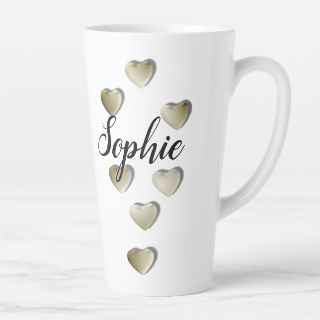 Personalised Latte Coffee Mug With Name (Right)