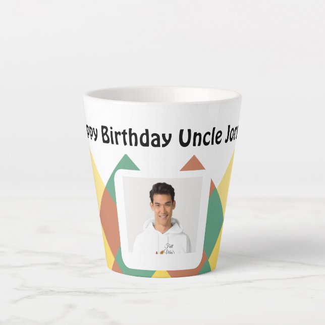 Personalised Latte Mug-editable image & text Latte Mug (Front)
