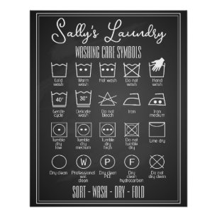 Personalised Laundry Poster Chalkboard infographic