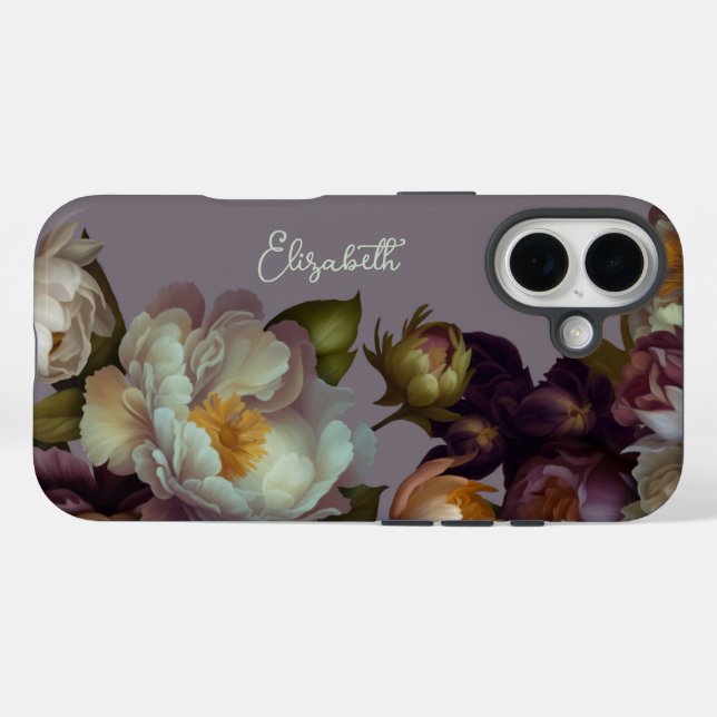 Personalised Lavender Botanical Floral iPhone Case (Back (Horizontal))
