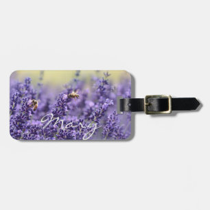 Personalised Lavender field Luggage Tag