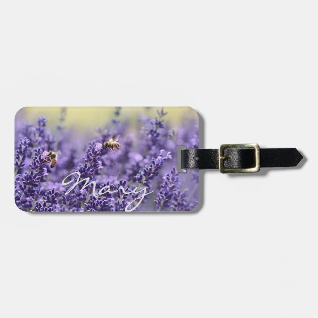 Personalised || Lavender field Luggage Tag (Front Horizontal)