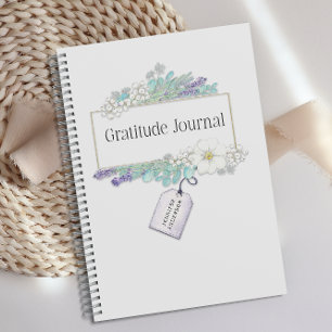 Personalised Lavender Floral Gratitude Journal 