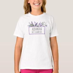 Personalised Lavender Flowers Best Student Ever T-Shirt