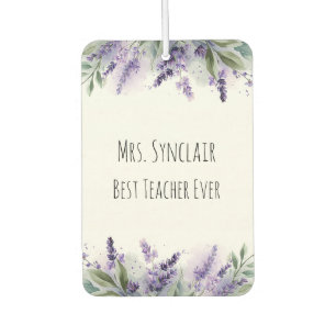 Personalised Lavender Flowers Teacher Appreciation Car Air Freshener