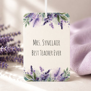Personalised Lavender Flowers Teacher Appreciation Car Air Freshener