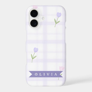 Personalised Lavender Gingham Floral Name Gift
