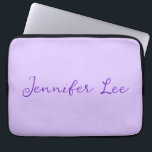 Personalised Lavender Laptop Sleeve<br><div class="desc">Add your choice of name or words to this sweet and simple design. This lovely pastel solid colour (colour) purple will enhance your item,  outfit,  wedding,  event or home decor!

Designed in Washington State,  USA by an independent artist. Thank you for your support!</div>