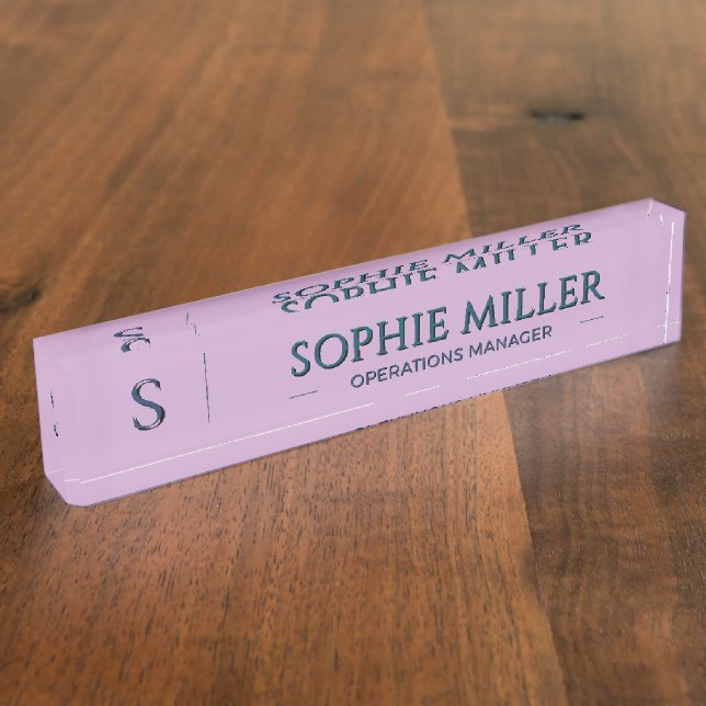 Personalised Lavender Name Gift for Her Nameplate (Side)