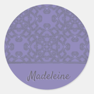 Personalised lavender pattern classic round sticker